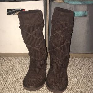 Ugg Classic Argyle Knit Chocolate Boots Size 8
